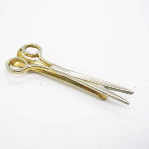 Scissors Tie Bar vintage Swank Necktie Holder Formal Wear Tailor Gift Money Clip